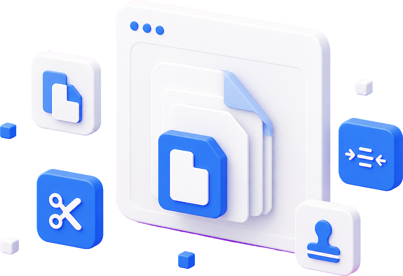Private PDF workspace with document stack and local edit tools
